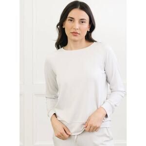 New Cozy Earth Womens Ivory Bamboo Pullover Crew Sweatshirt Medium